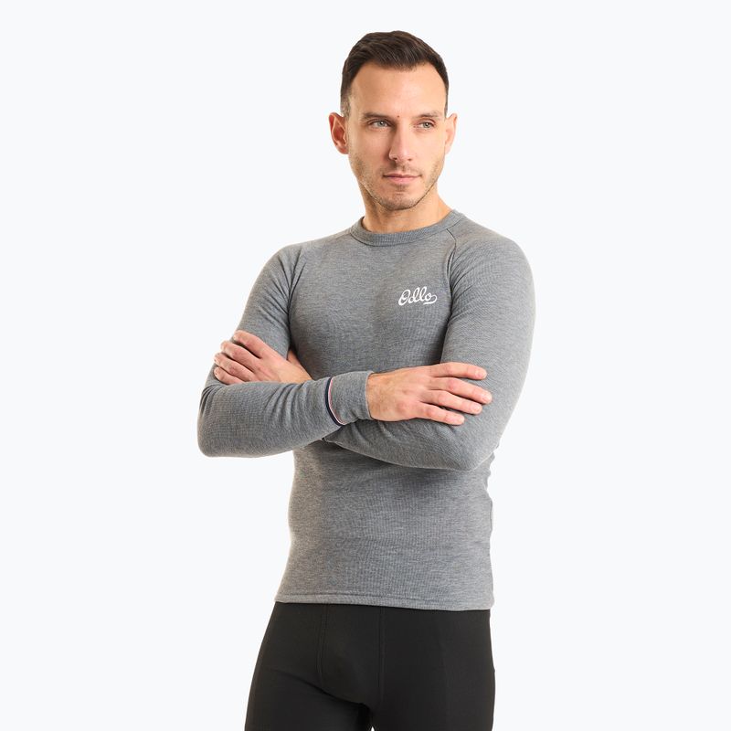 Bluza termoaktywna męska ODLO Active Warm Originals Bl Top Crew Neck odlo steel grey melange
