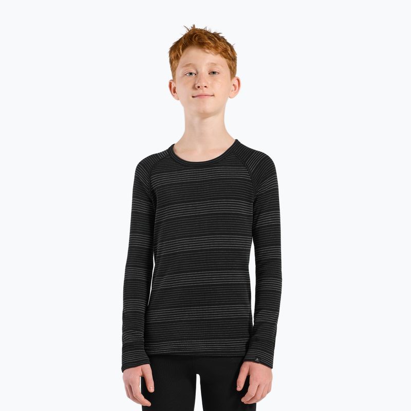 Komplet bielizny termoaktywnej dziecięcej ODLO Active Warm Eco black/grey melange 2