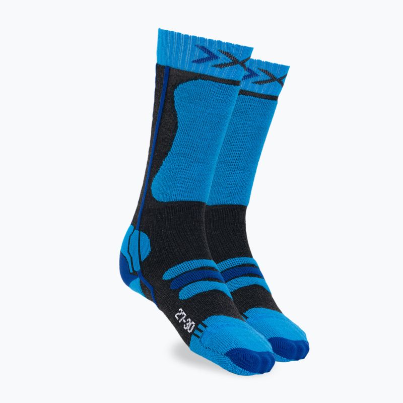 Skarpety narciarskie dziecięce X-Socks Ski 4.0 anthracite melange/electric blue