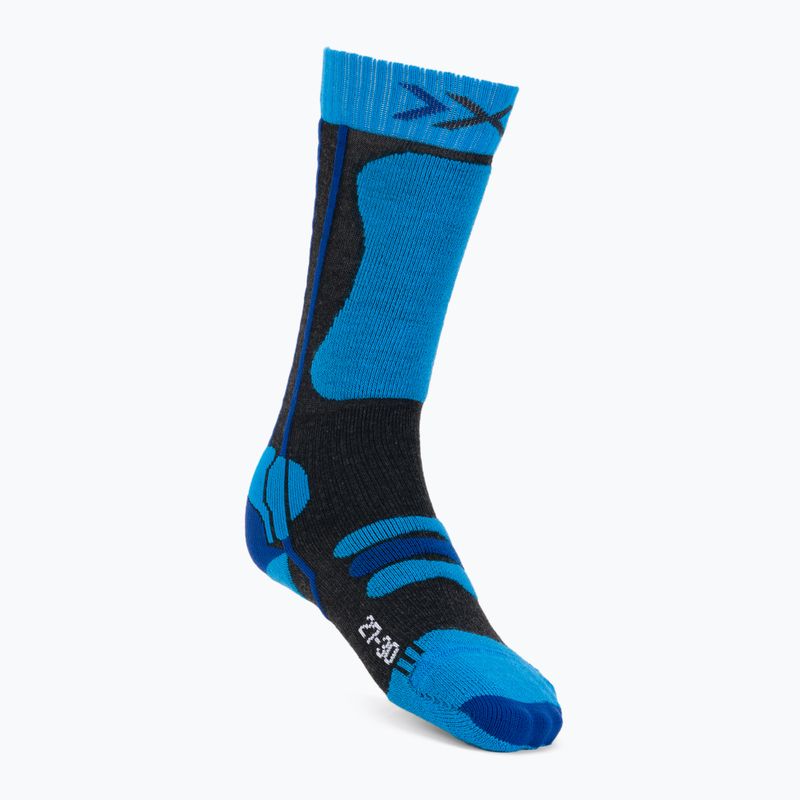 Skarpety narciarskie dziecięce X-Socks Ski 4.0 anthracite melange/electric blue 2