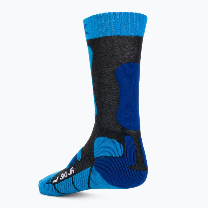 Skarpety narciarskie dziecięce X-Socks Ski 4.0 anthracite melange/electric blue 3