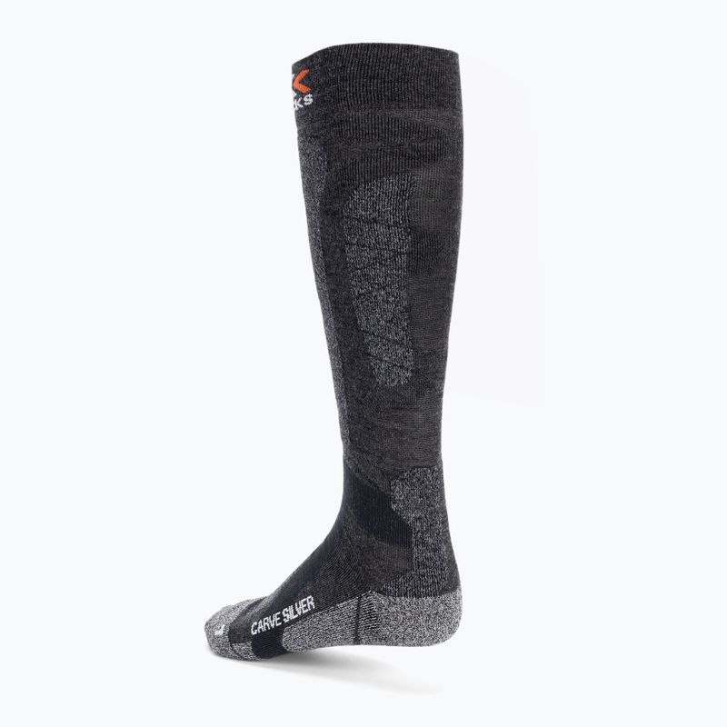 Skarpety narciarskie X-Socks Carve Silver 4.0 anthracite melange/black melange 2
