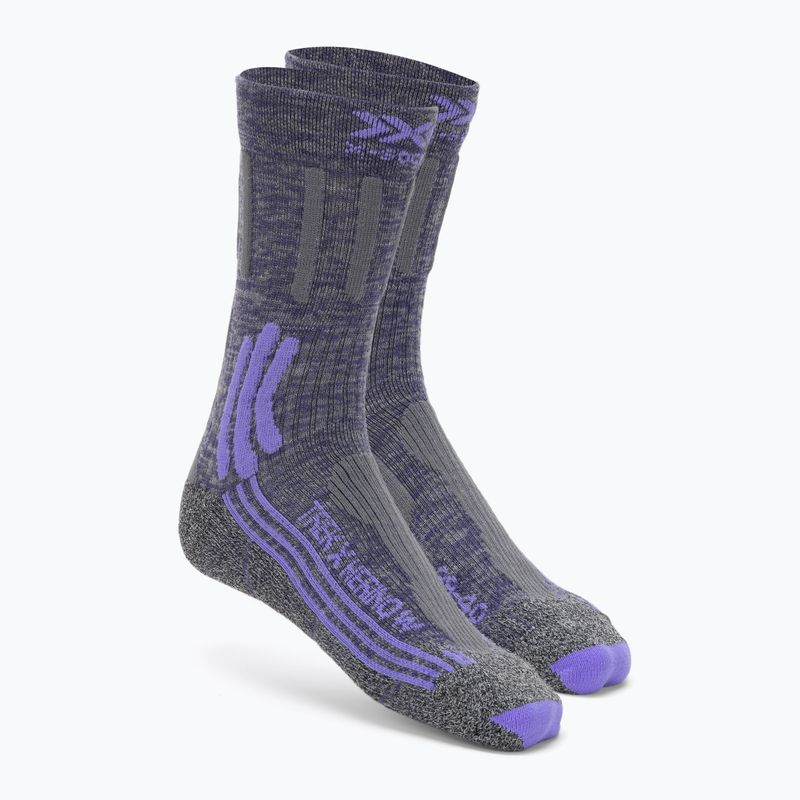 Skarpety damskie X-Socks Trek X Merino grey purple melange/grey melange