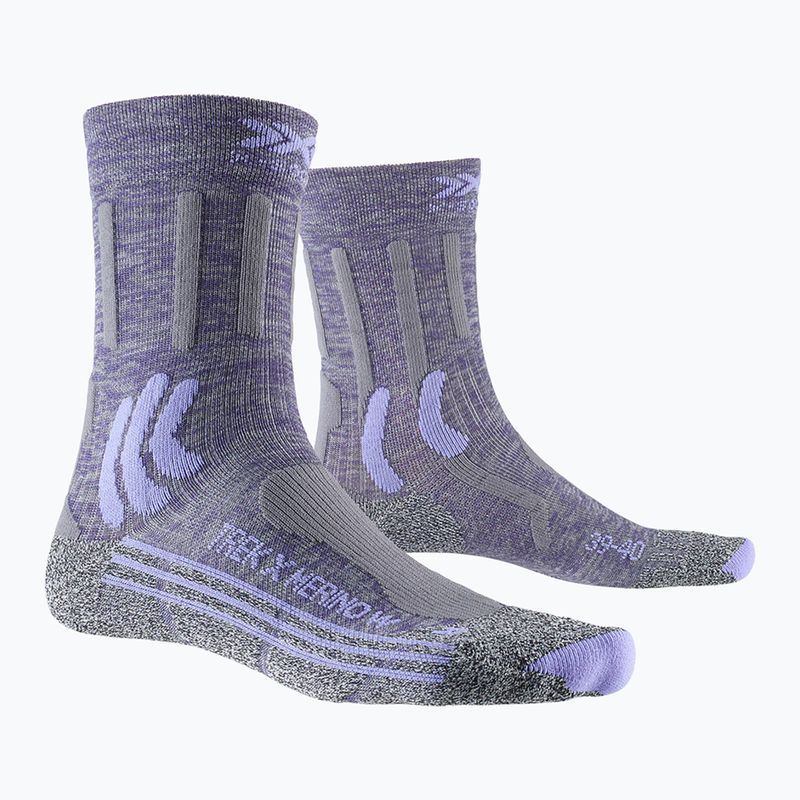 Skarpety damskie X-Socks Trek X Merino grey purple melange/grey melange 4