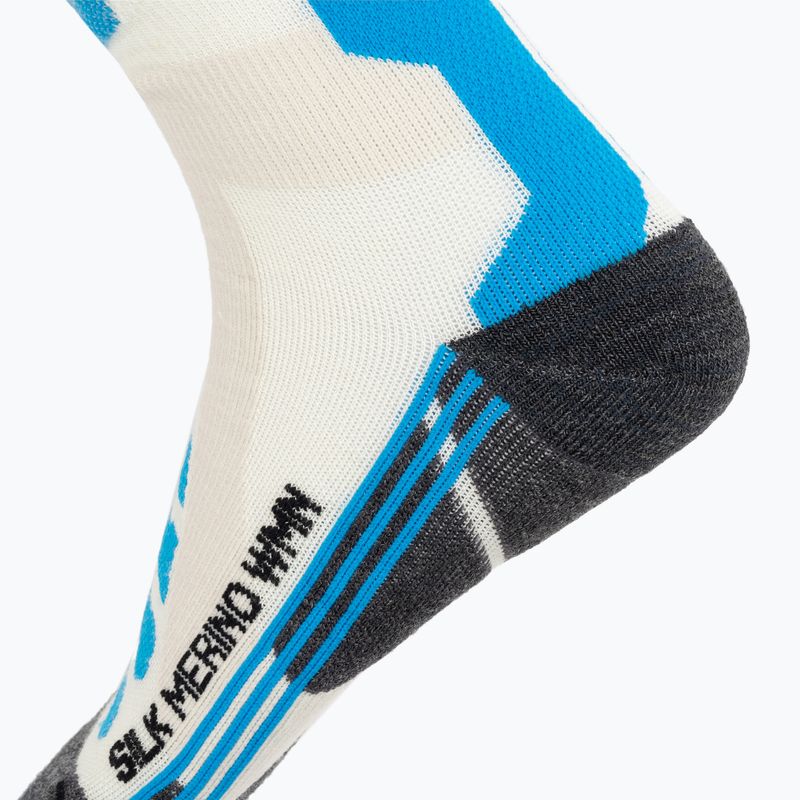 Skarpety narciarskie damskie X-Socks Ski Silk Merino 4.0 white/black/turquoise 4