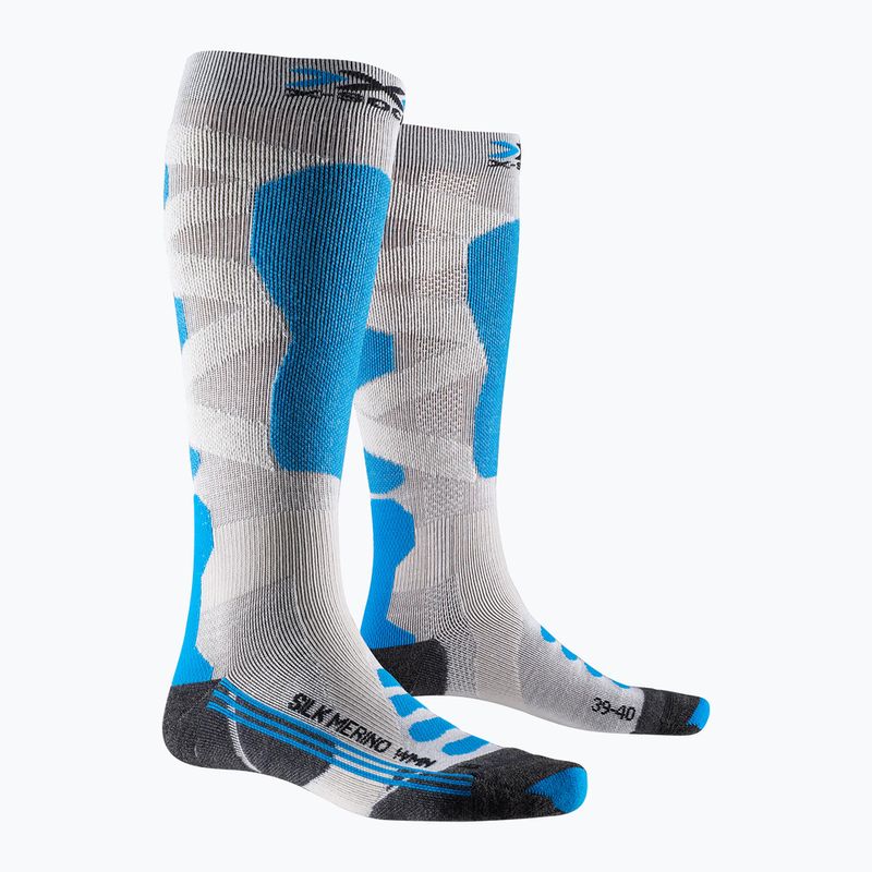 Skarpety narciarskie damskie X-Socks Ski Silk Merino 4.0 white/black/turquoise 5