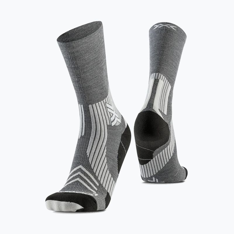 Skarpety X-Socks Run Expert Silk Merino Crew seal grey/light sand 4