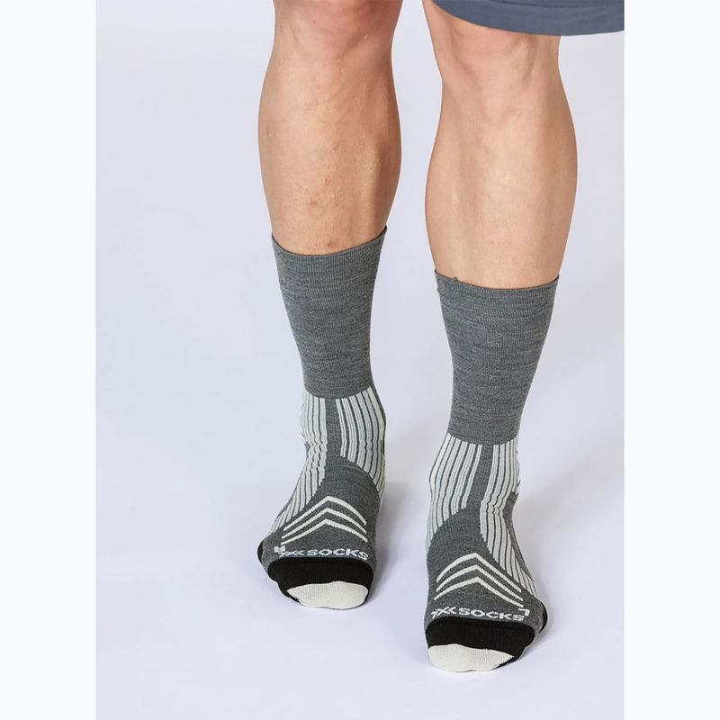 Skarpety X-Socks Run Expert Silk Merino Crew seal grey/light sand 5