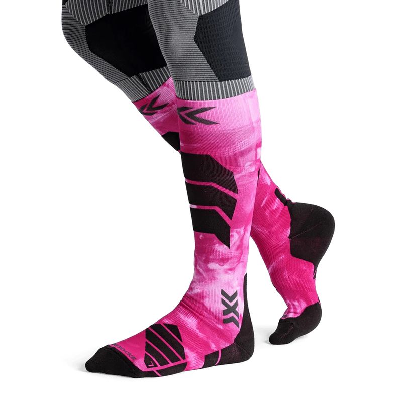 Skarpety narciarskie X-Socks Ski Expert Wild Otc x black/fluo pink 4