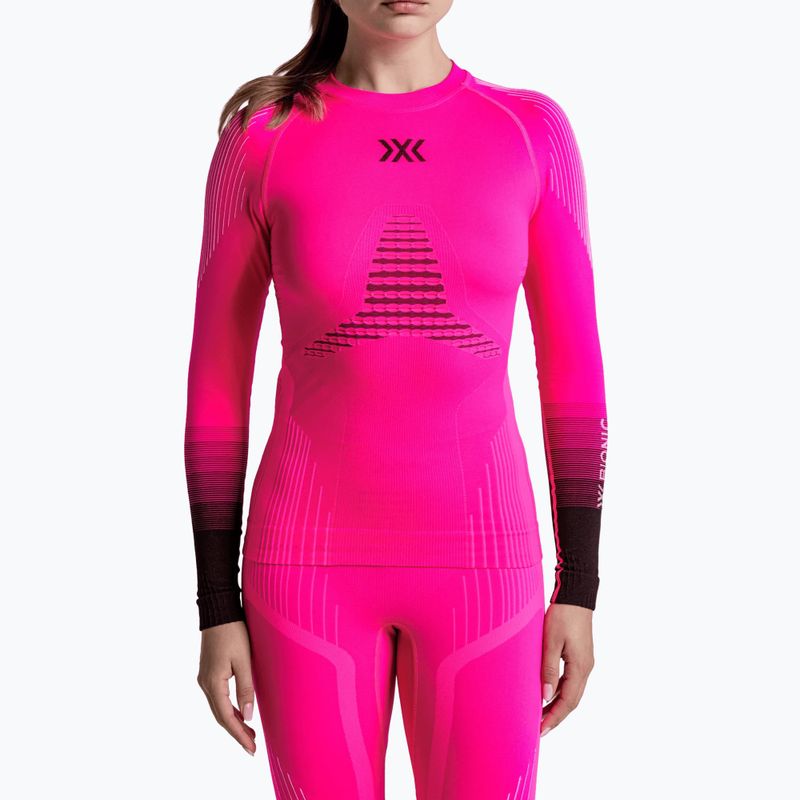 Bluza termoaktywna damska X-Bionic Invent Graphics LS fluo pink/x white