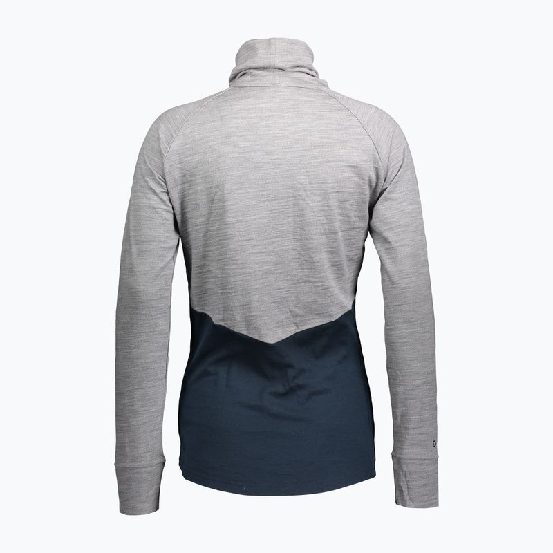 Bluza termoaktywna damska SCOTT Defend Merino High Neck light grey melange/dark blue 2