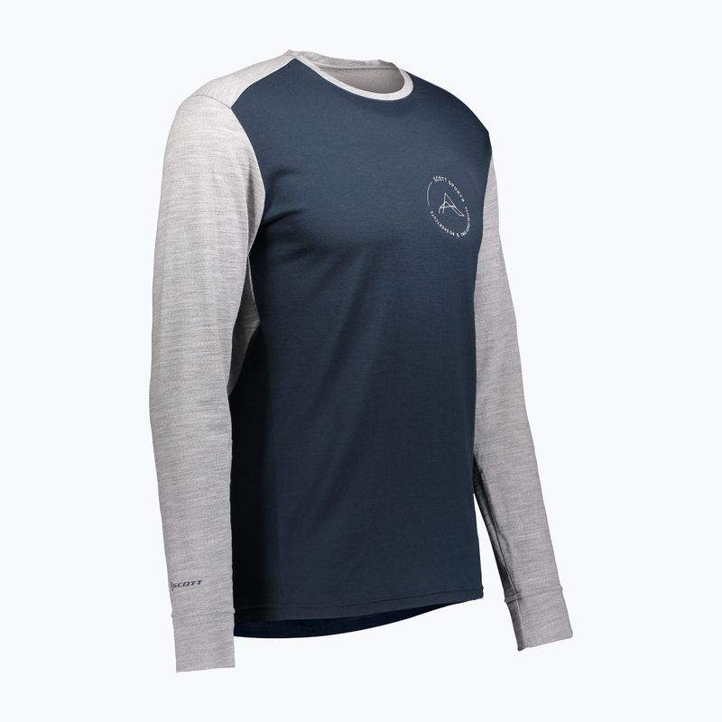 Bluza termoaktywna męska SCOTT Defend Merino dark blue/light grey melange 3