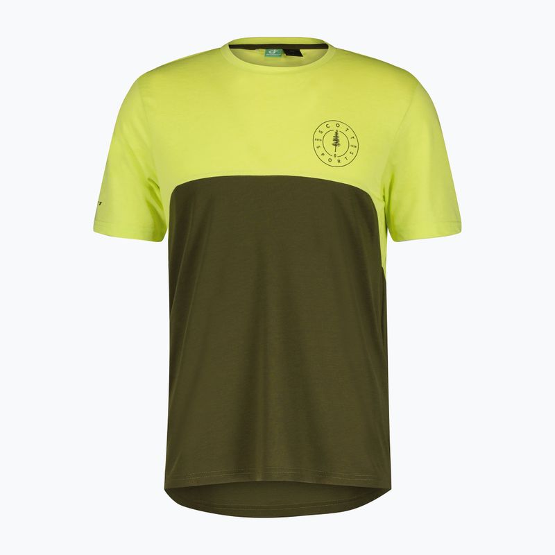 Koszulka rowerowa męska SCOTT Trail Flow DRI btter yellow/fir green