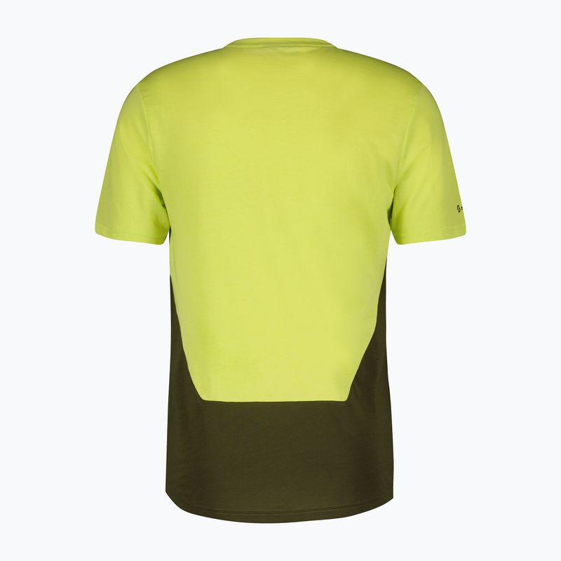 Koszulka rowerowa męska SCOTT Trail Flow DRI btter yellow/fir green 2