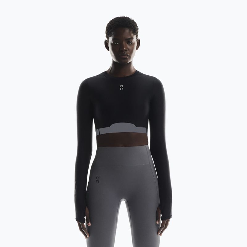 Longsleeve treningowy damski On Train Crop black