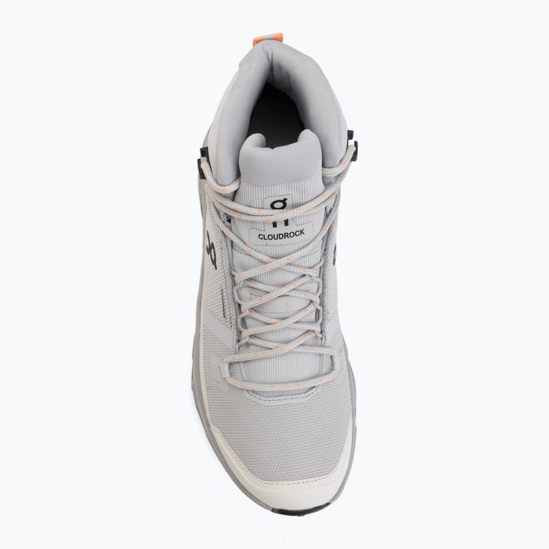 Buty turystyczne damskie On Cloudrock Mid Waterproof glacier/alloy 5