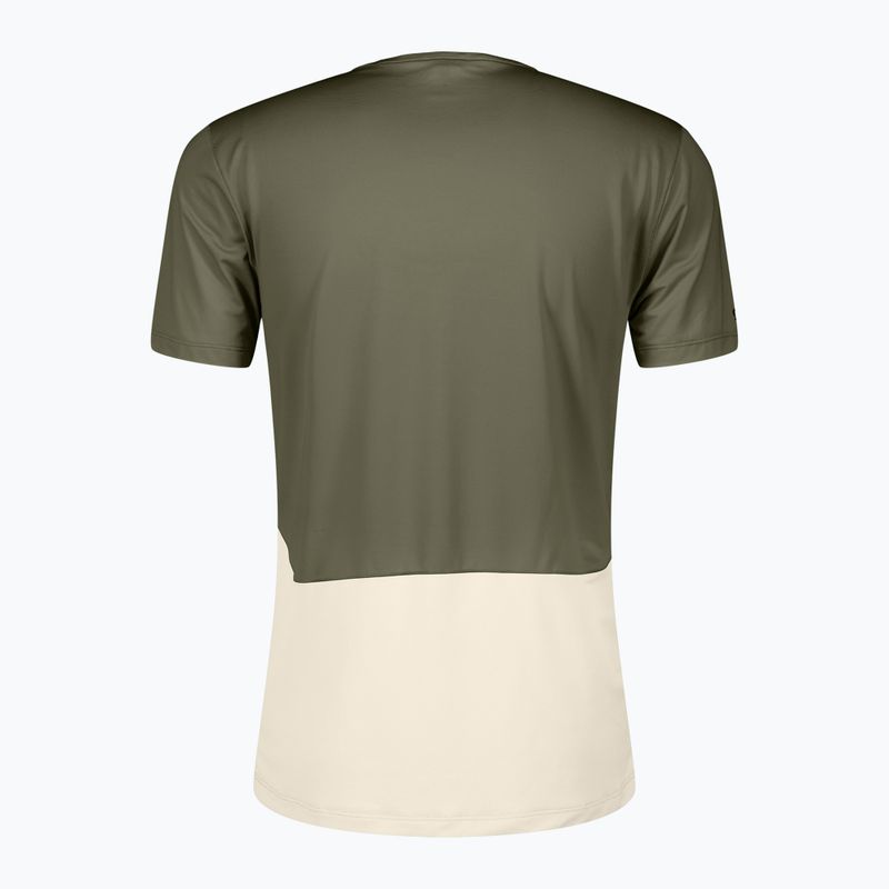 Koszulka do biegania męska SCOTT Endurance Tech hay green/cotton white 2