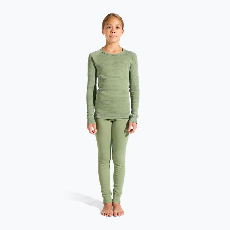 Komplet bielizny termoaktywnej dziecięcej ODLO Active Warm Eco odlo steel grey melange/matte green