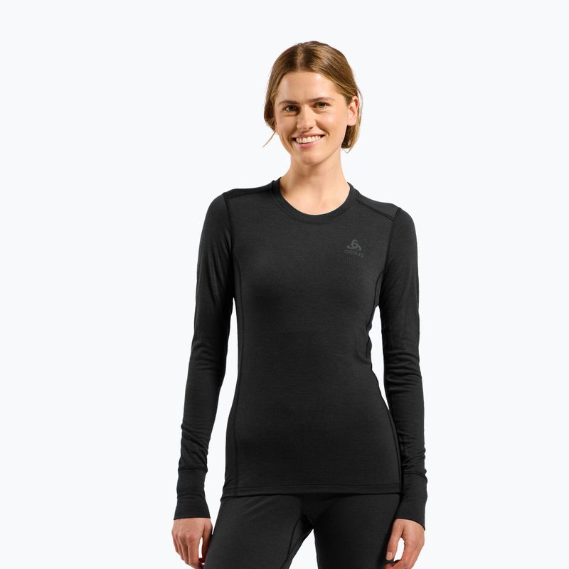 Bluza termoaktywna damska ODLO Merino 200 Bl Top Crew Neck black
