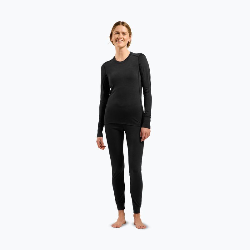 Bluza termoaktywna damska ODLO Merino 200 Bl Top Crew Neck black 2