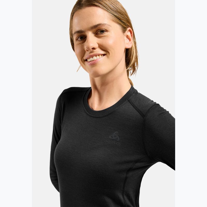 Bluza termoaktywna damska ODLO Merino 200 Bl Top Crew Neck black 4