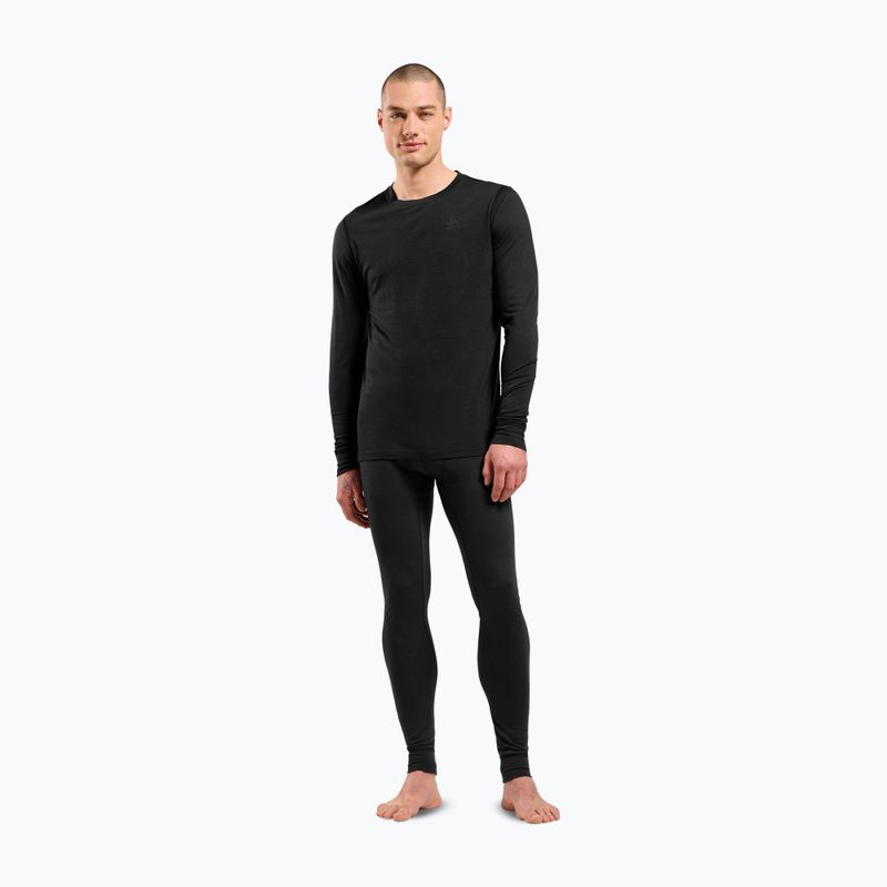 Bluza termoaktywna męska ODLO Merino 200 Bl Top Crew Neck black 2