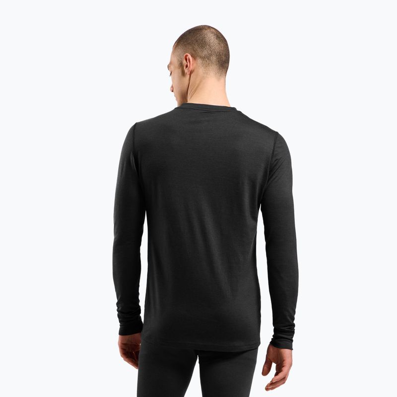 Bluza termoaktywna męska ODLO Merino 200 Bl Top Crew Neck black 3
