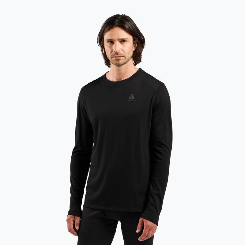 Bluza termoaktywna męska ODLO Merino 160 Bl Top Crew Neck black