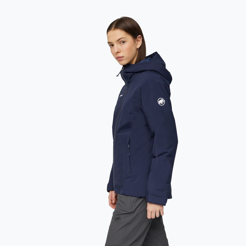 Kurtka przeciwdeszczowa damska Mammut Linard HS Thermo Hooded Jacket Women marine 3