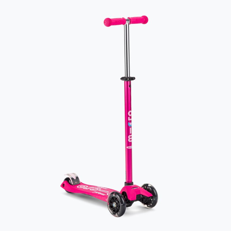 Hulajnoga trójkołowa dziecięca Micro Maxi Deluxe LED pink