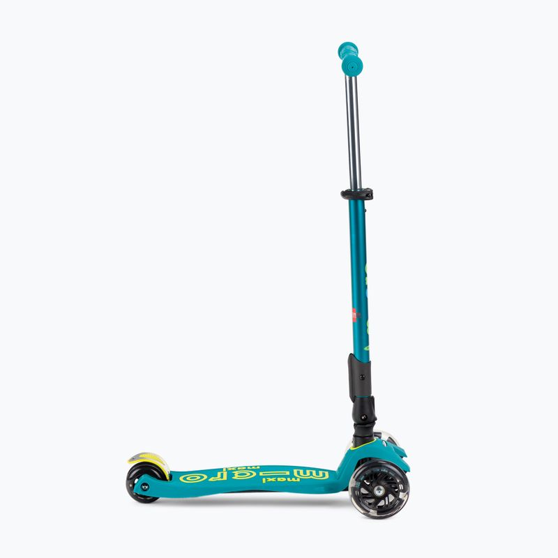 Hulajnoga trójkołowa dziecięca Micro Maxi Deluxe Foldable LED petrol green 2