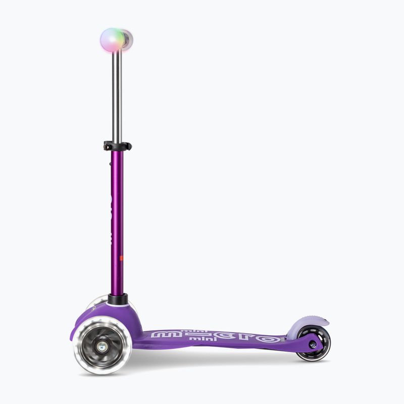 Hulajnoga trójkołowa dziecięca Micro Mini Deluxe Magic LED purple 2