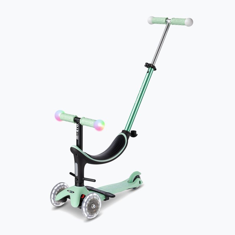 Hulajnoga trójkołowa dziecięca Micro Mini2grow Magic LED mint 2