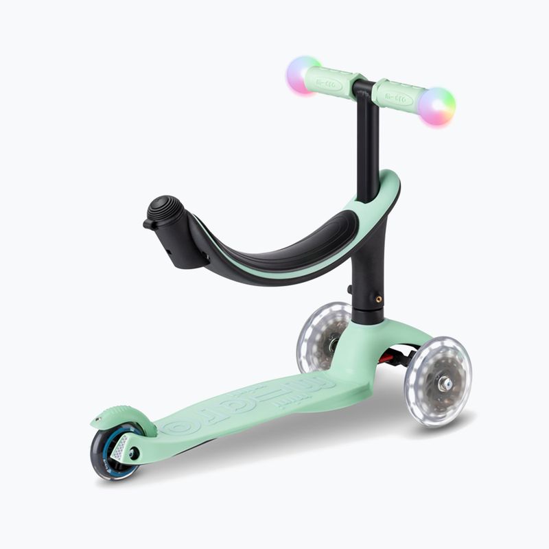 Hulajnoga trójkołowa dziecięca Micro Mini2grow Magic LED mint 8