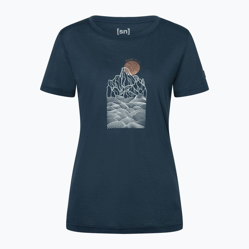 Koszulka damska super.natural Preikestolen Cliffs Tee blueberry/feather grey/copper 3