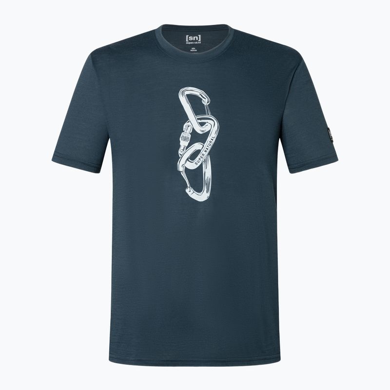 Koszulka męska super.natural Carabineri Tee blueberry/vapor grey 2