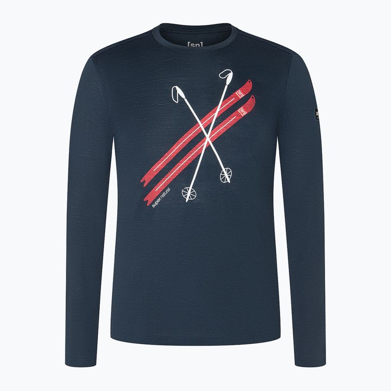 Longsleeve męski super.natural Kryssede Ski blueberry/fresh white/high risk red 3