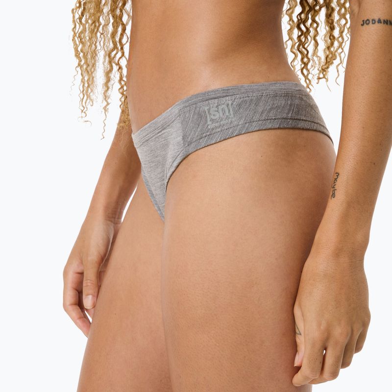 Majtki termoaktywne damskie super.natural Tundra 175 Thong cashmere grey melange 6