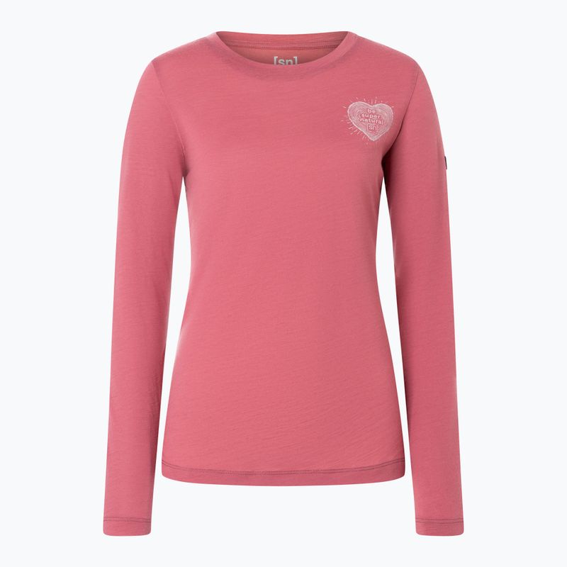 Longsleeve damski super.natural Little Heartwood mauwewood/white stone 4