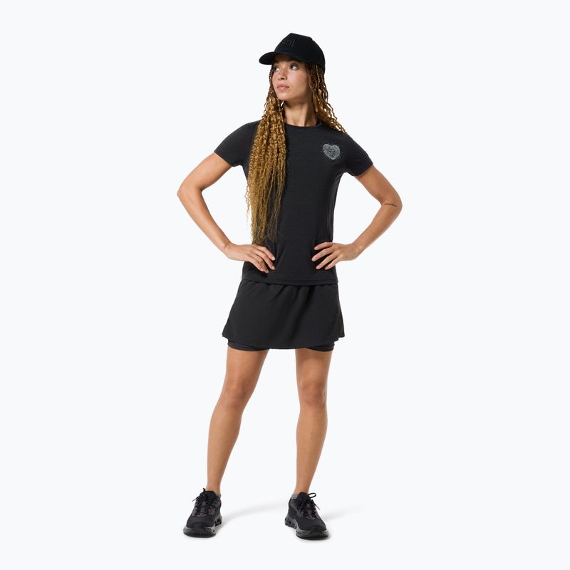 Koszulka damska super.natural Little Heartwood Tee jet black/feather grey 2