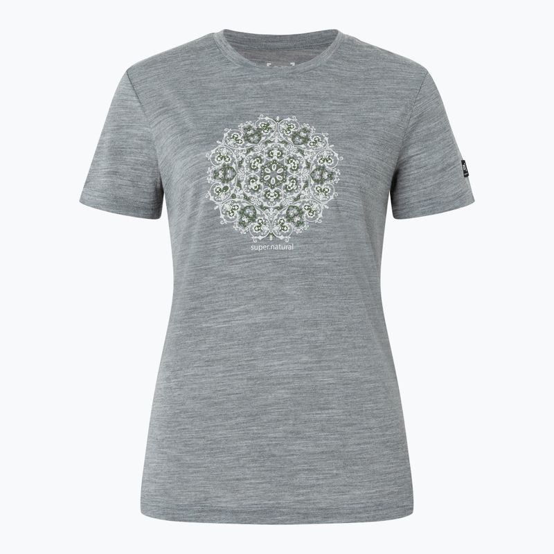 Koszulka damska super.natural Ornament Tee cashmere grey melange/leaf melange/white stone 4