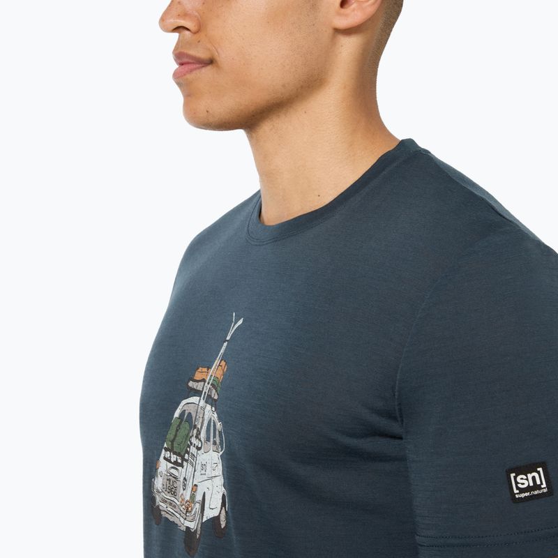 Koszulka męska super.natural Carski Tee blueberry/various 4