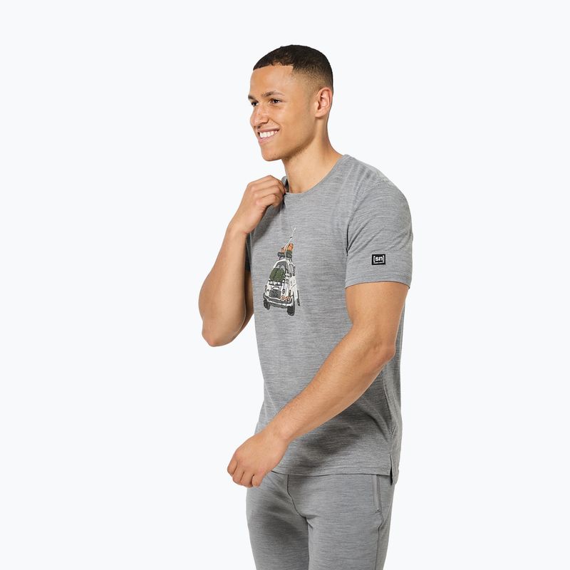 Koszulka męska super.natural Carski cashmere grey melange/various 3