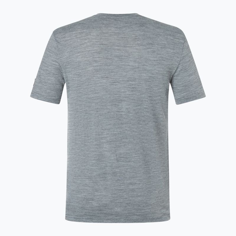 Koszulka męska super.natural Sailor Tee cashmere grey mel/jet black /high risk red 5