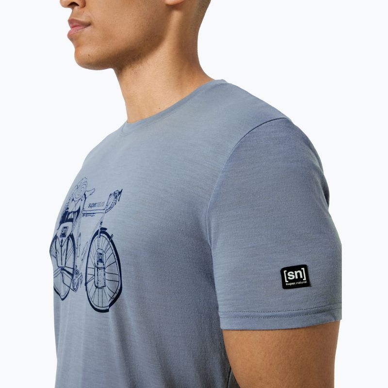 Koszulka termoaktywna męska super.natural Wander Wheel flint stone/blueberry 4