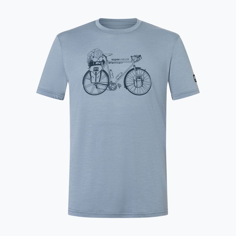 Koszulka termoaktywna męska super.natural Wander Wheel flint stone/blueberry 5