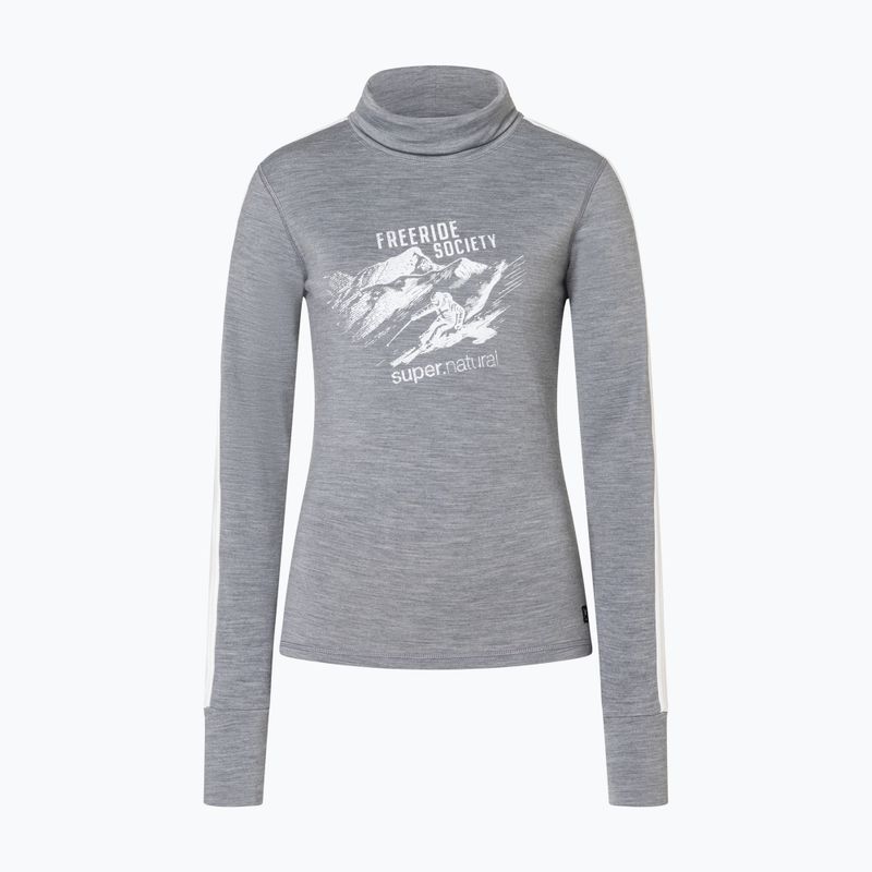 Sweter damski Super.Natural Freeride Roll Neck cashmere grey melange / f. white / f. white 4