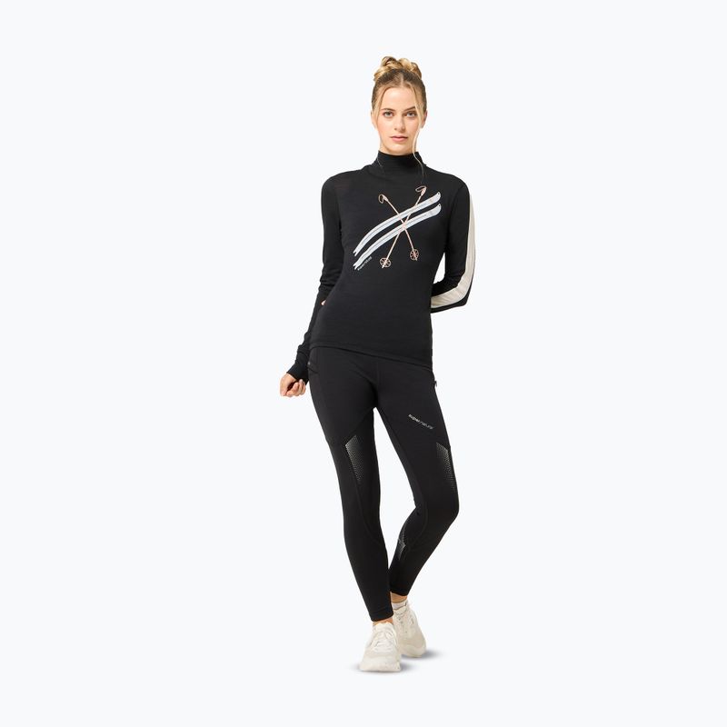 Longsleeve damski super.natural KryTeeede Col T-Neck Light jet black/white/mountain trail gl/white 2