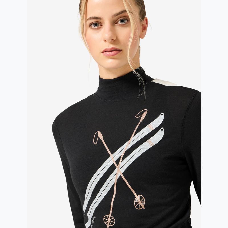 Longsleeve damski super.natural KryTeeede Col T-Neck Light jet black/white/mountain trail gl/white 3