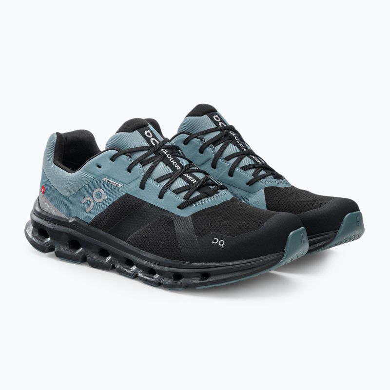 Buty do biegania męskie On Cloudrunner Waterproof black/tide 4